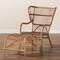 Baxton Studio Lamaria Modern Bohmenian Natural Brown Antique Rattan 2Piece Chair and Footstool Set 219-12715-12716-ZORO - alternate 5